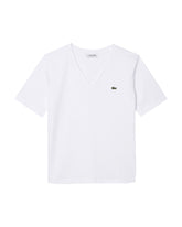 T-Shirt Donna Lacoste Scollo a V Bianca