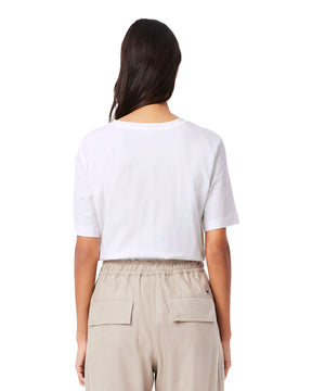 T-Shirt Donna Lacoste Scollo a V Bianca