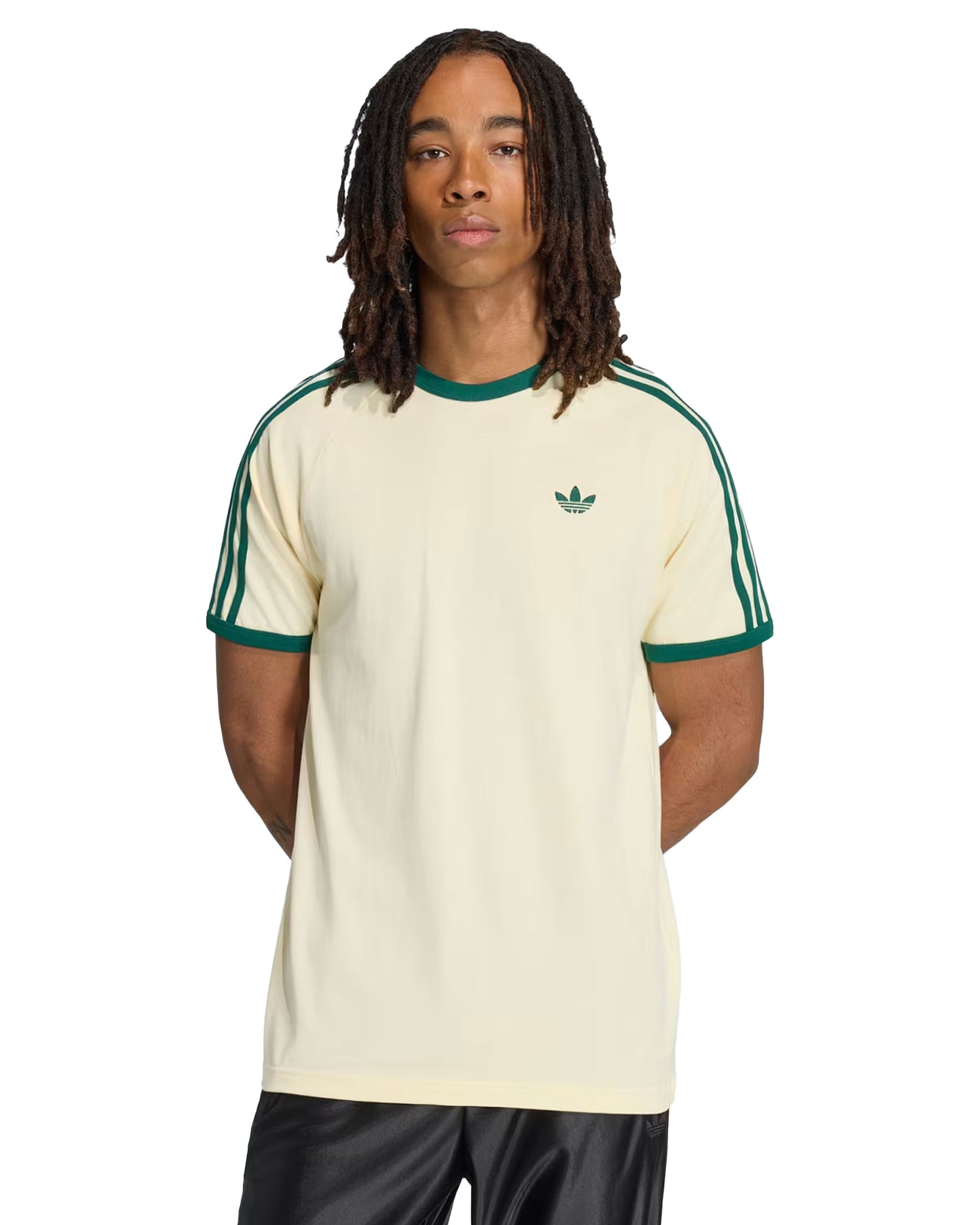 T-Shirt Uomo Adidas 3-Stripe Beige Verde