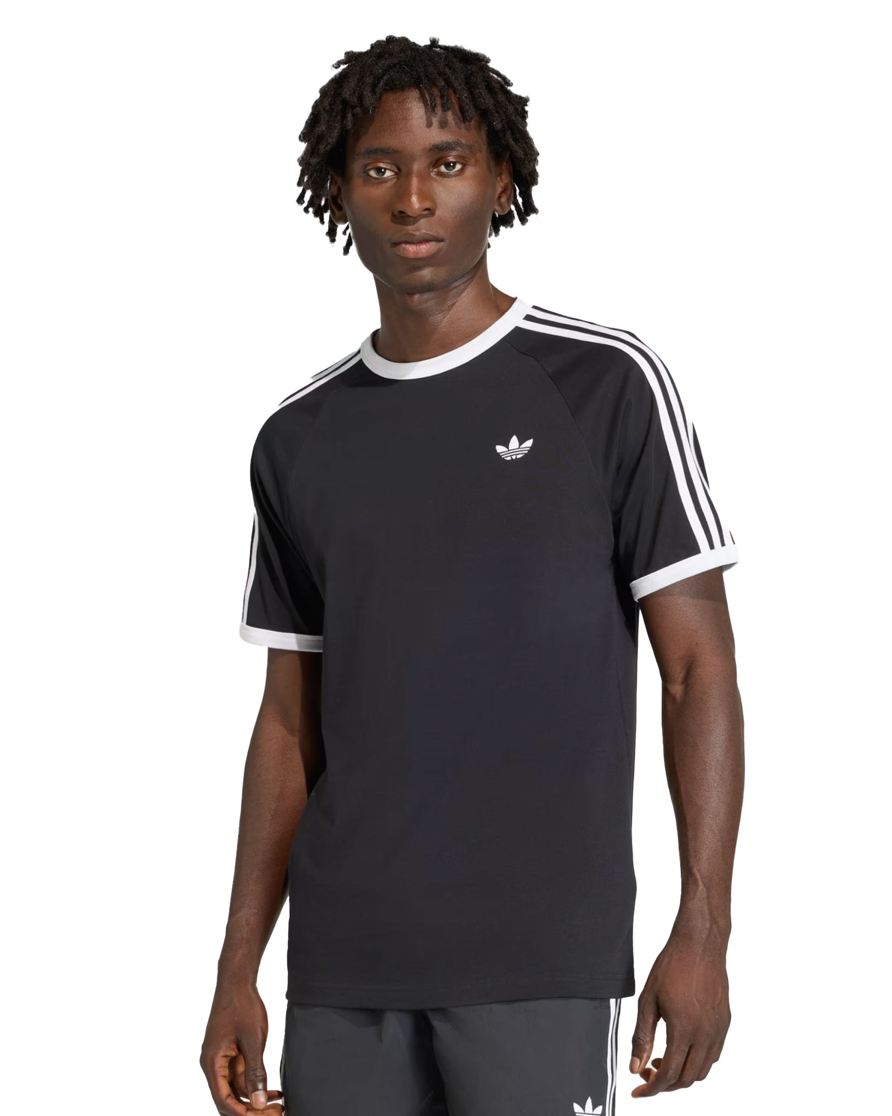 T-Shirt Uomo Adidas 3 Stripe Nero Bianco