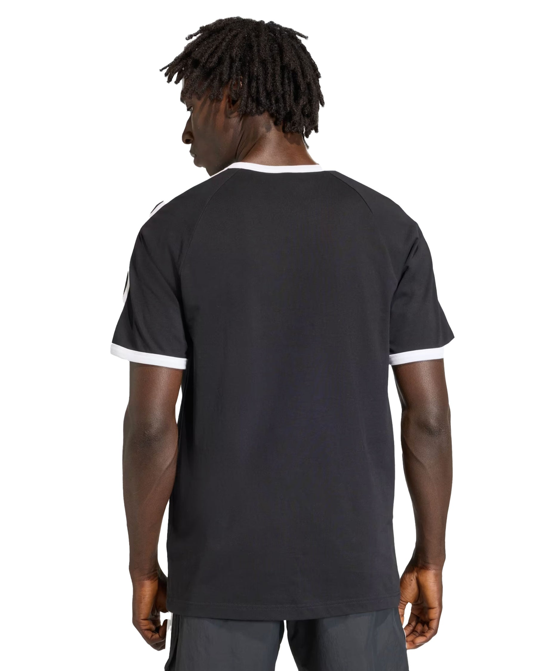 T-Shirt Uomo Adidas 3 Stripe Nero Bianco