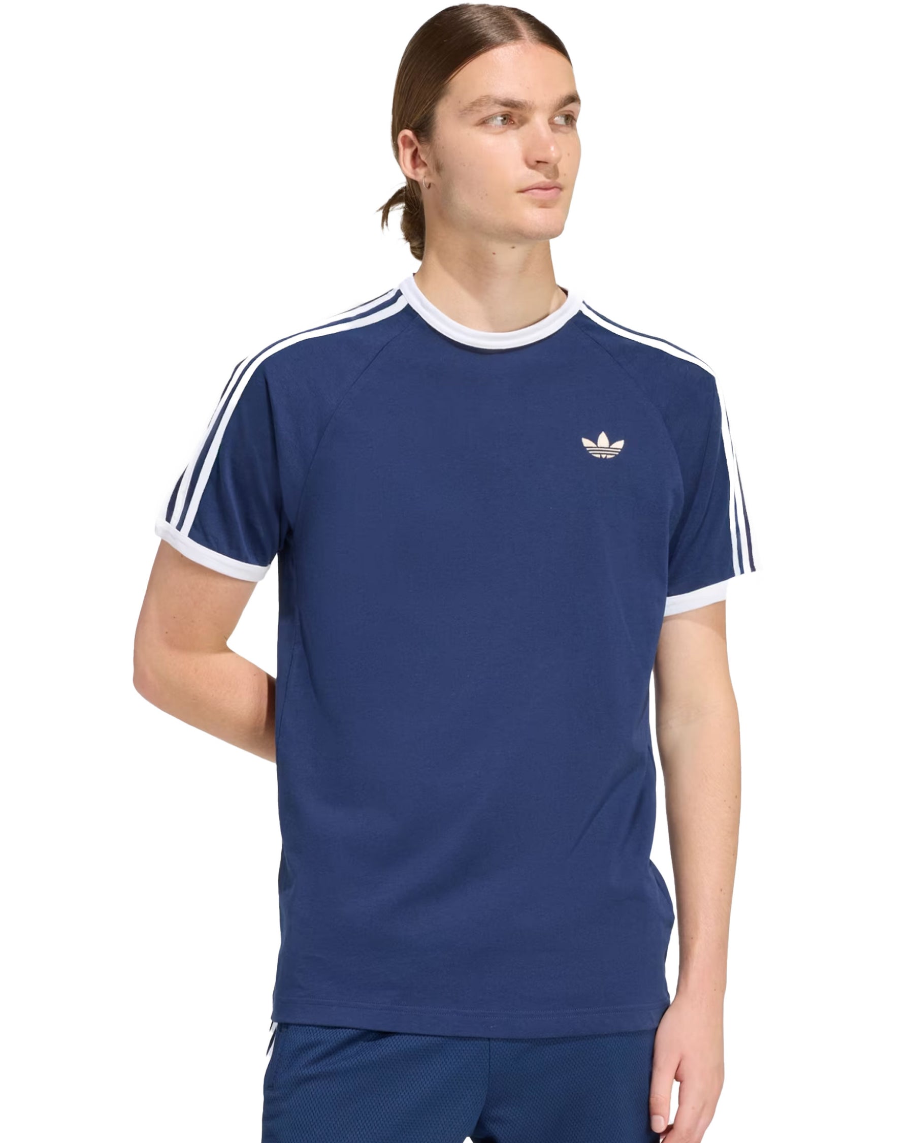 T-Shirt Uomo Adidas 3-Stripes Blu Bianco