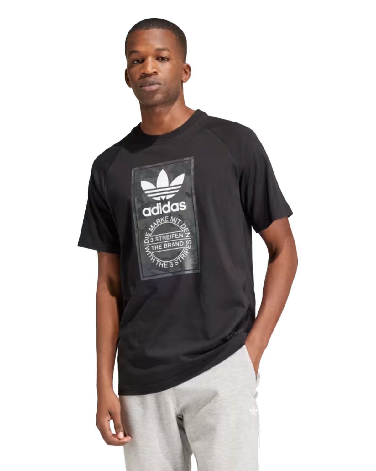 Man Tee Adidas Camo Tongue Black