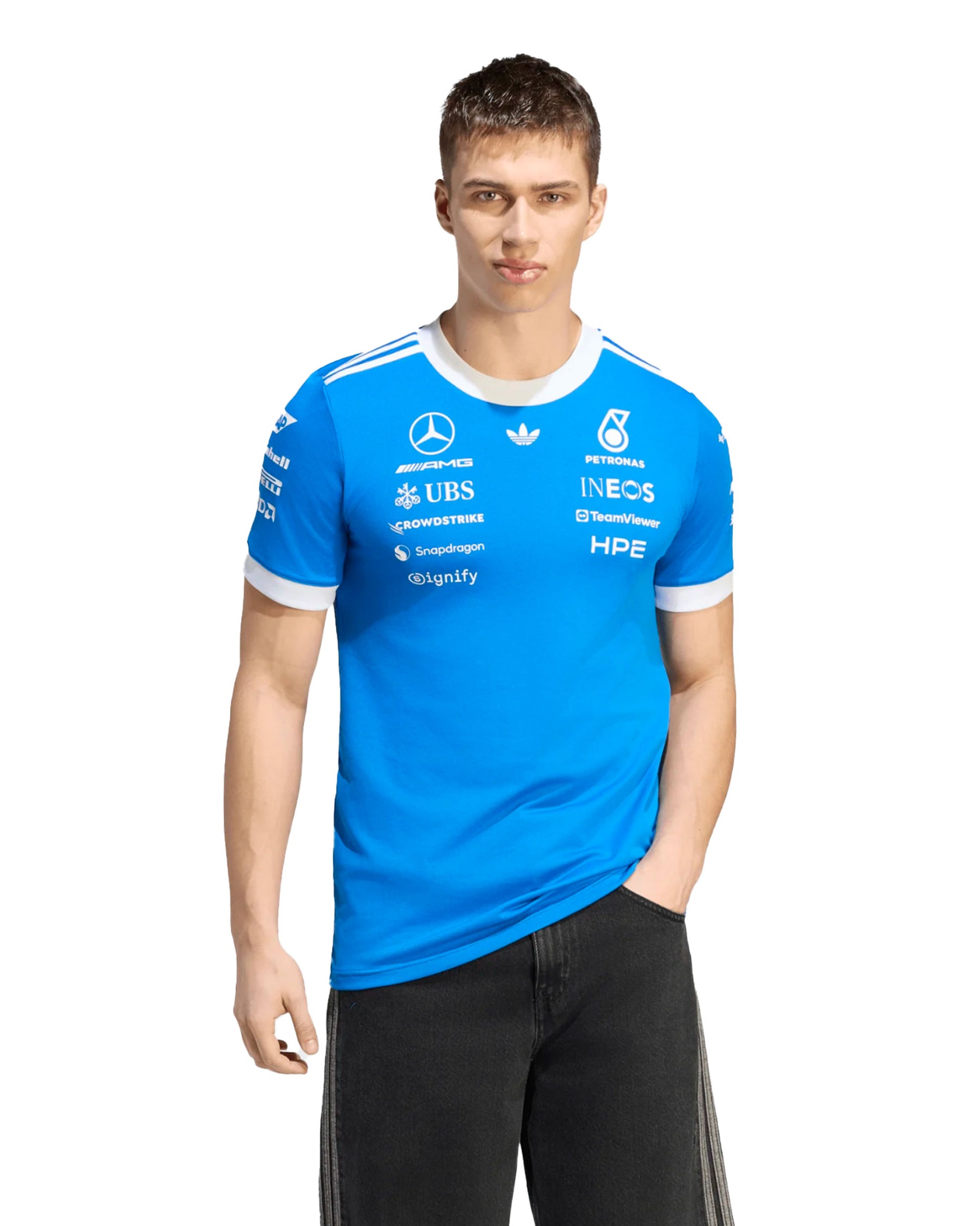 Adidas T-Shirt Mercedes-Amg Petronas Formula 1 Team Blue Wonder Driver Jersey