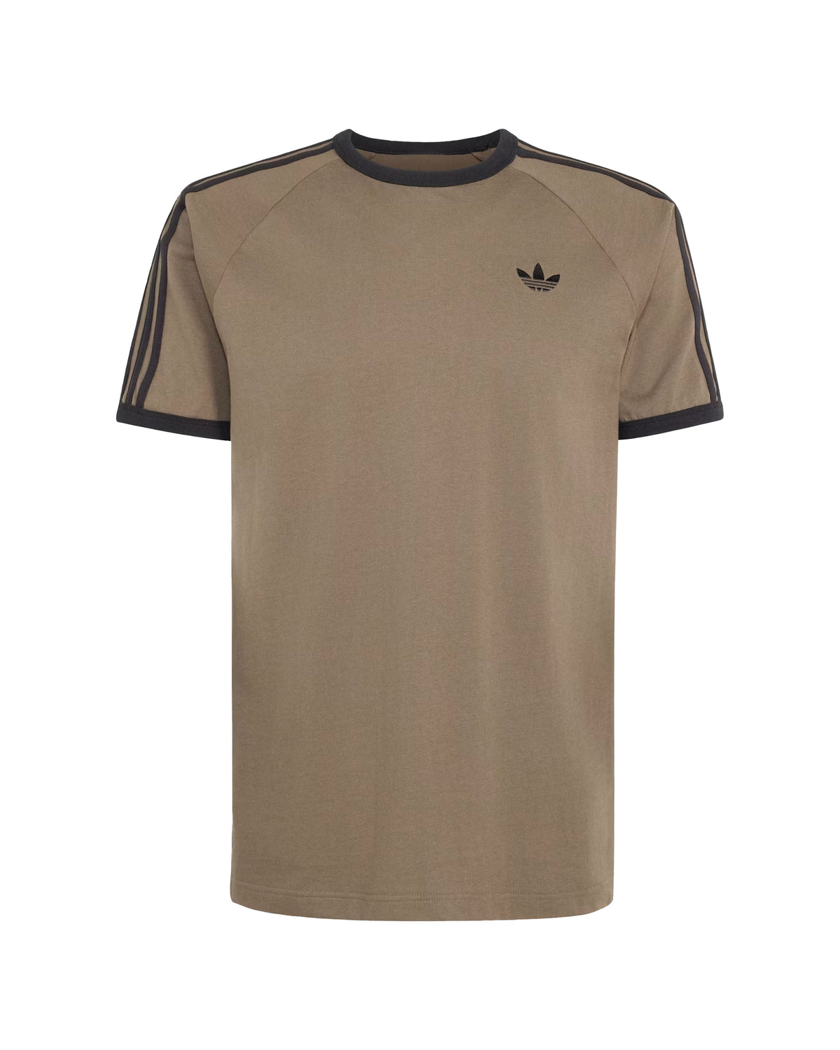 T-Shirt Uomo Aidas 3-Stripes Verde Scuro