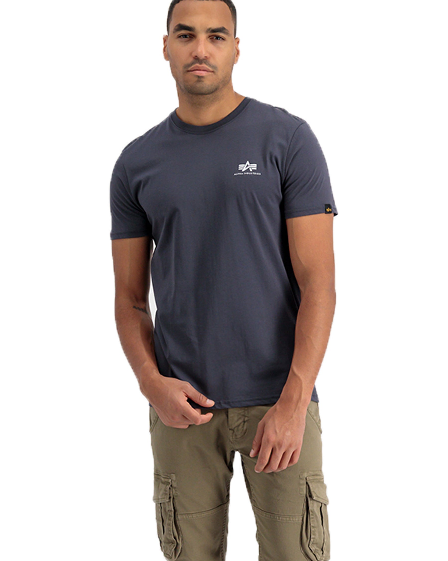 T-Shirt Uomo Alpha Industries Basic Small Logo Blu