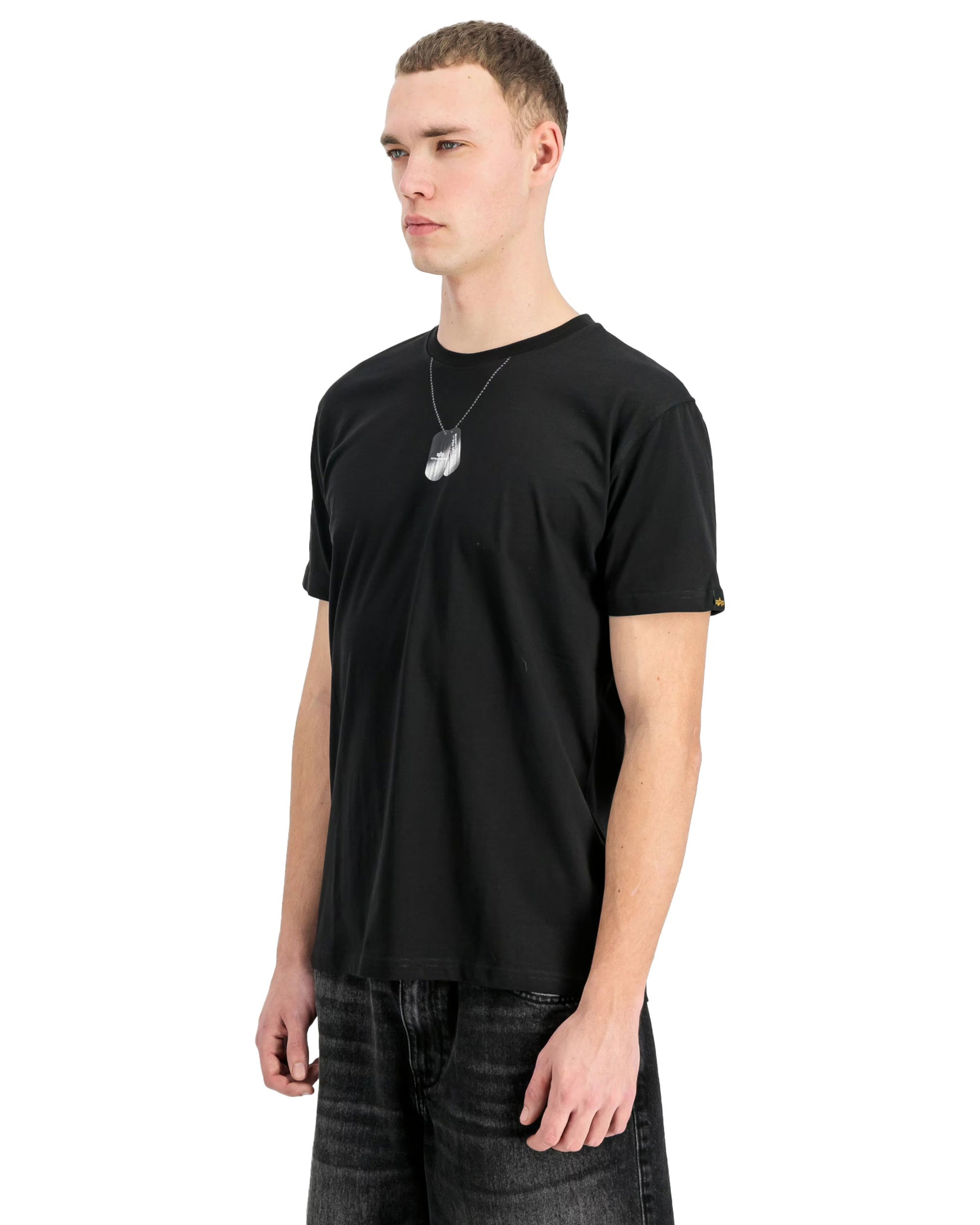 T-Shirt Uomo Alpha Industries Dog Tag Nero
