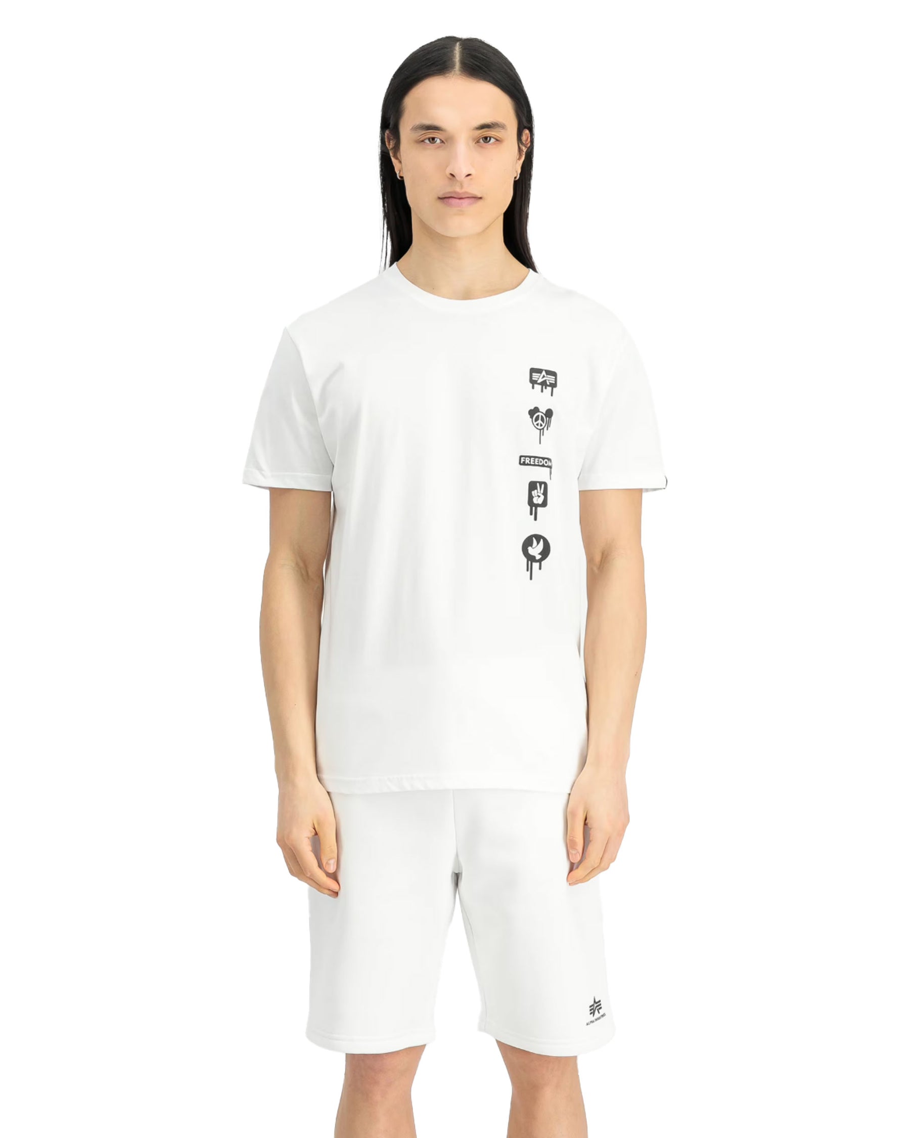 T-Shirt Uomo Alpha Industries Freedom Bianco