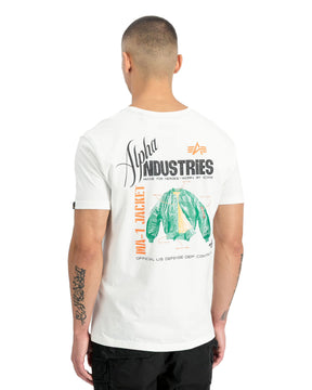 T-Shirt Uomo Alpha Industries Heritage Backprint Bianco