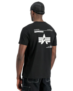 T-Shirt Uomo Alpha Industries Label Backprint Nero