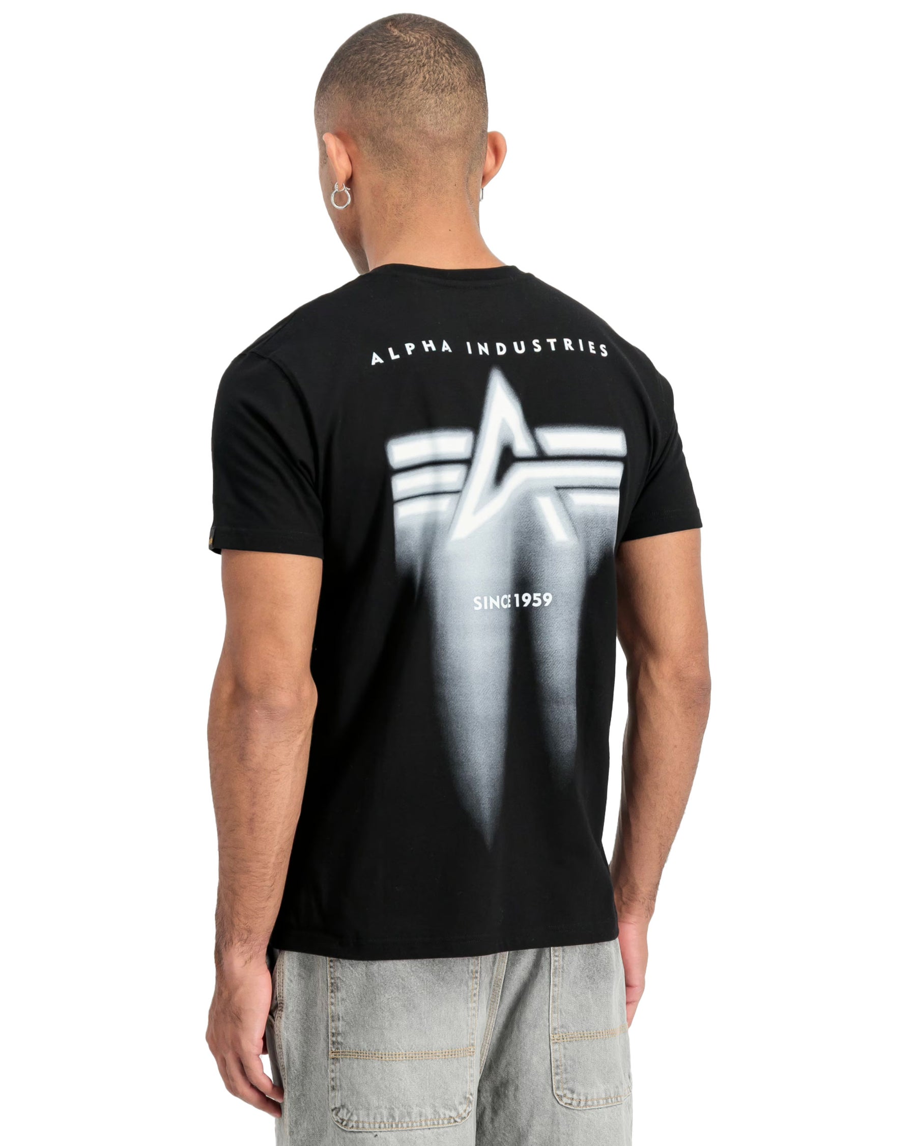Alpha Industries Spray Print Men's T-Shirt Black