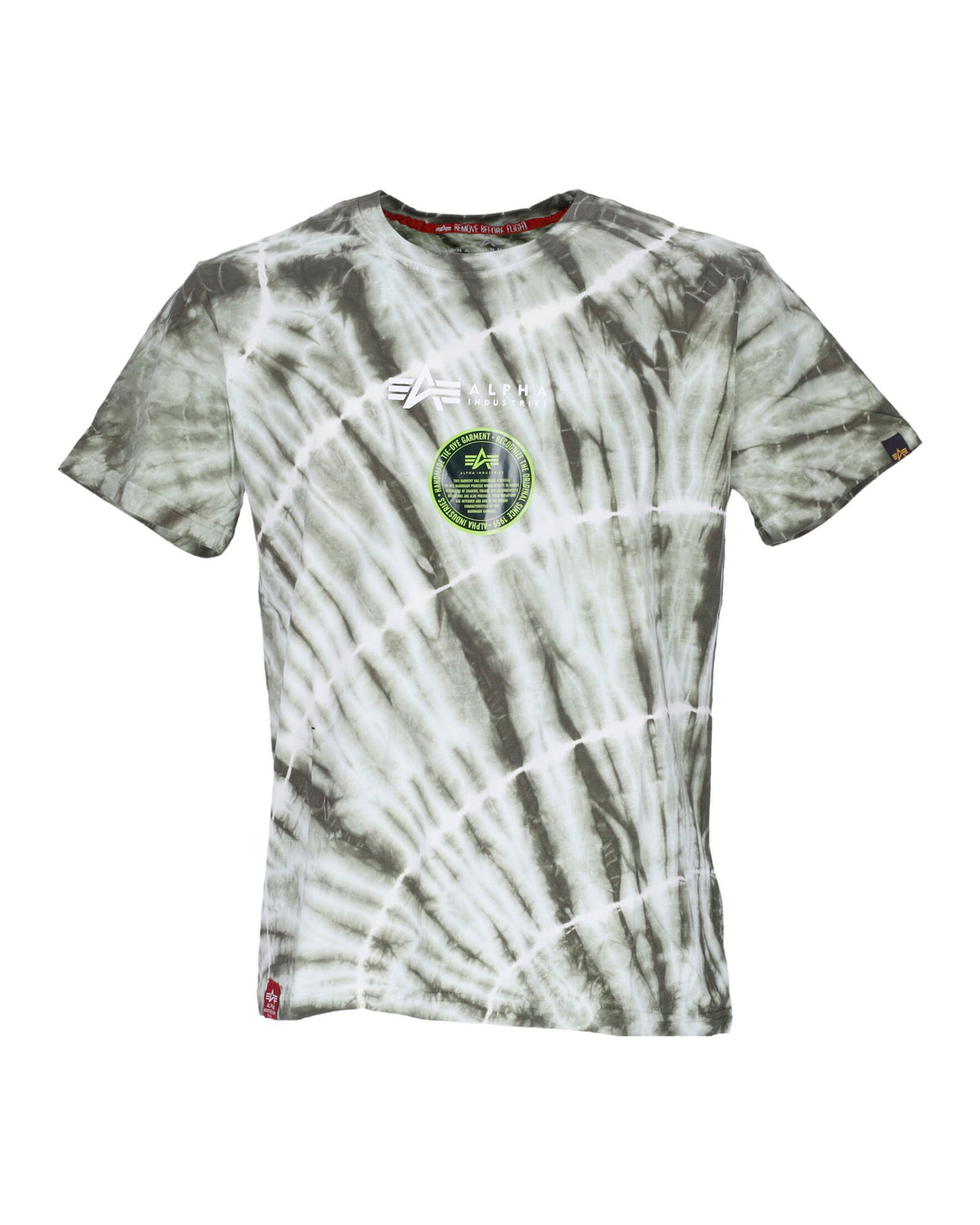 T-Shirt Uomo Alpha Industries Tie Dye Dark Olive