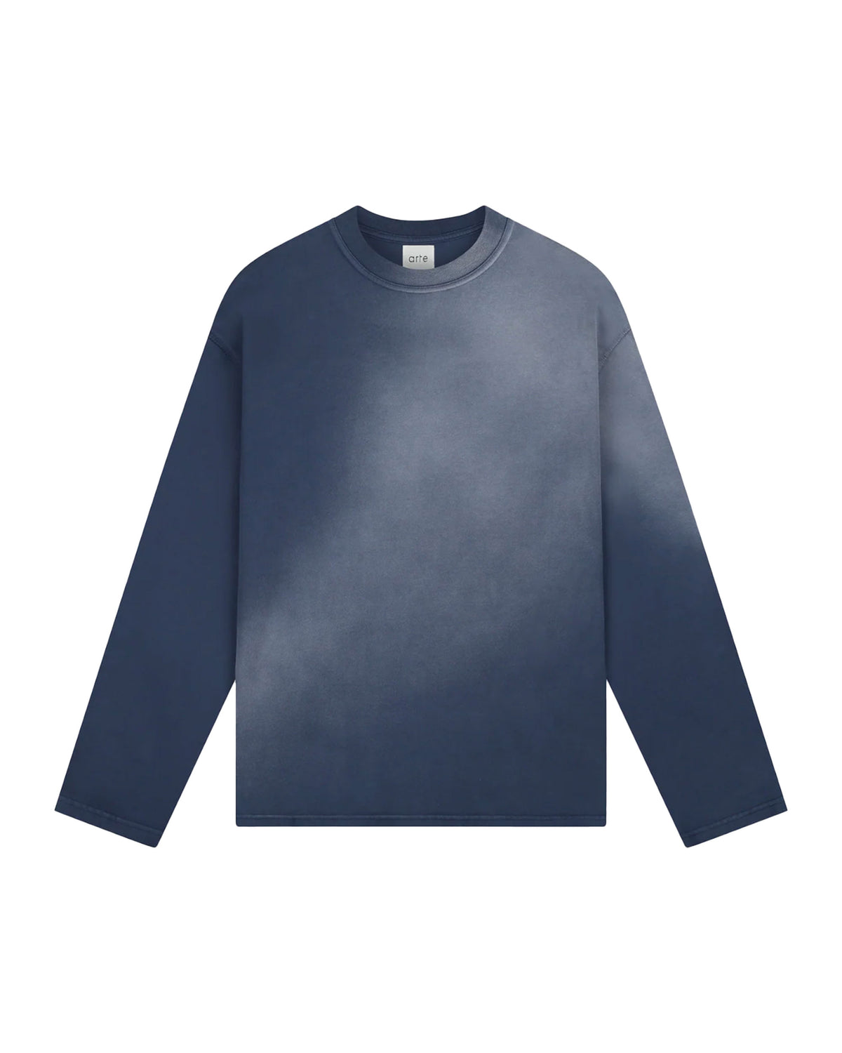 Men's T-Shirt Art Antwerp Stencil Sunfade Longslave Navy