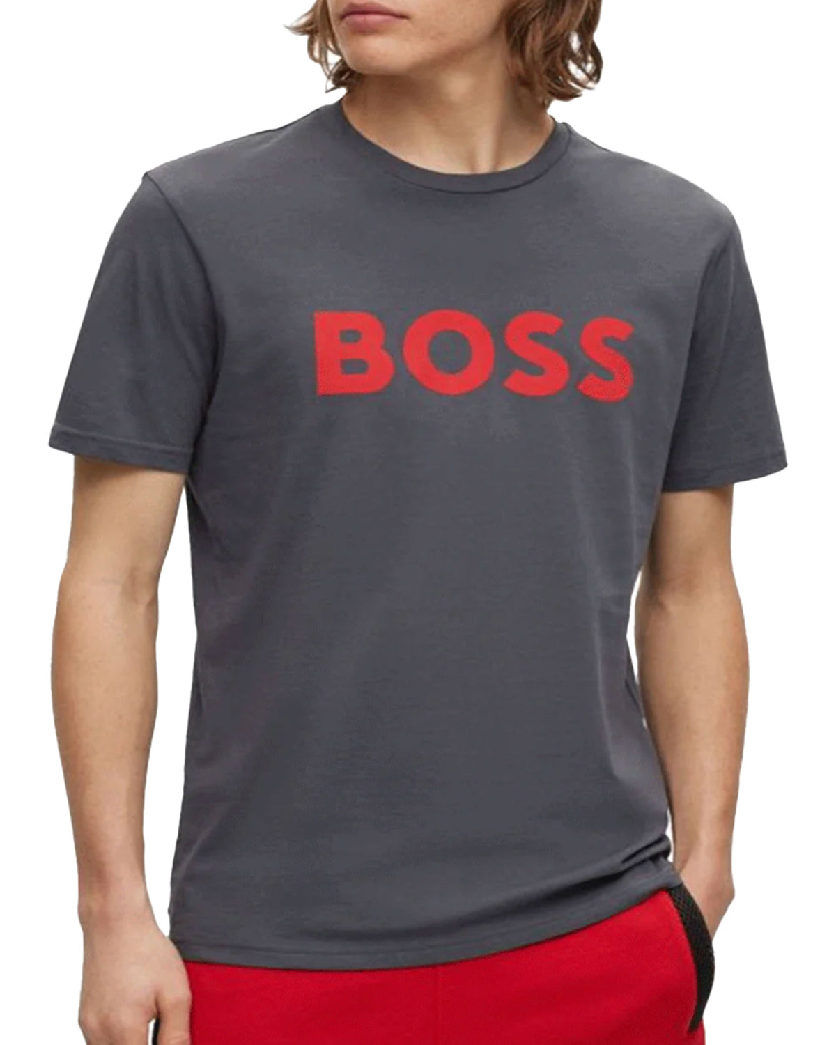 T-Shirt Uomo Boss Thinking 1 Grigio