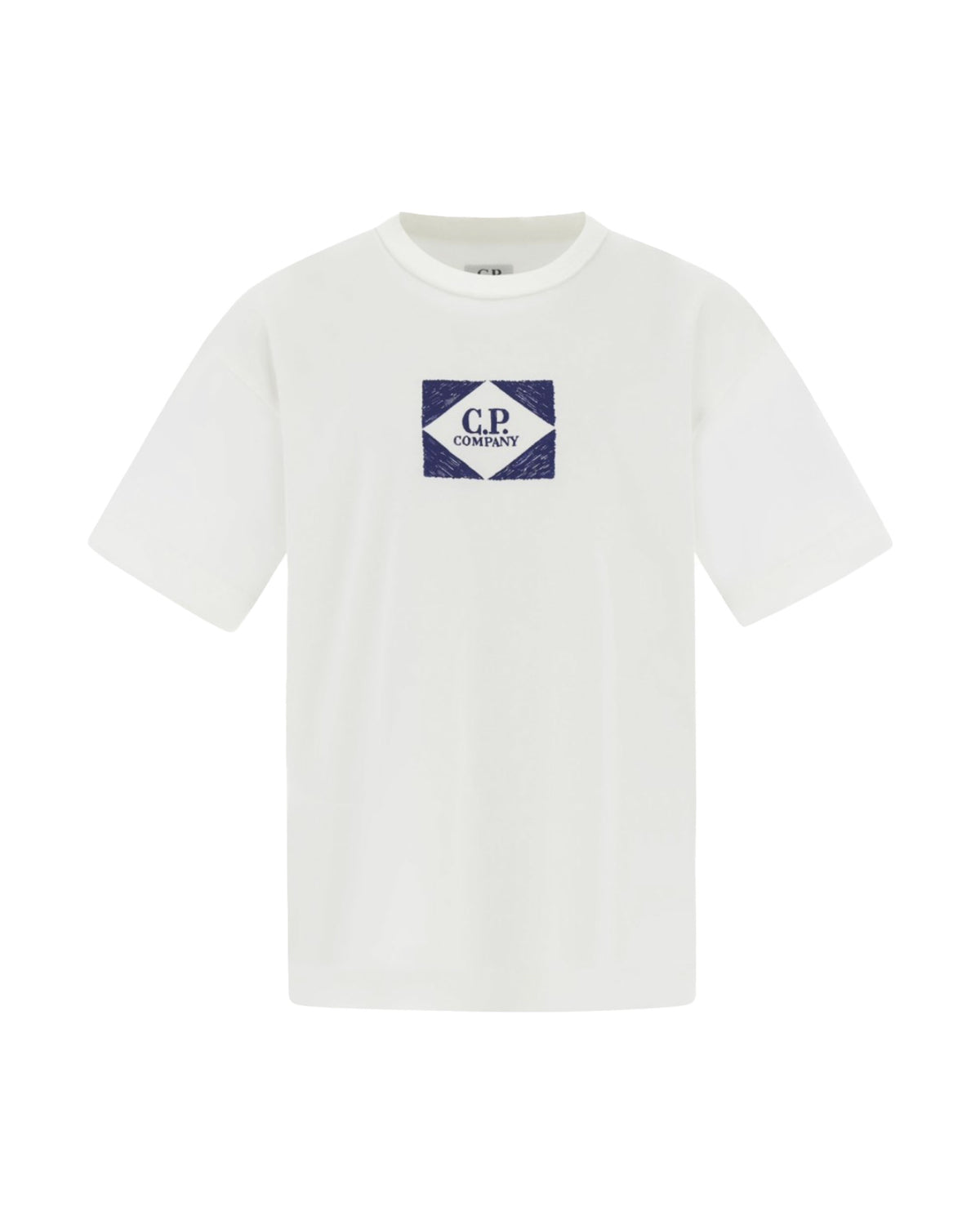 T-Shirt Uomo Logo Patch Bianco