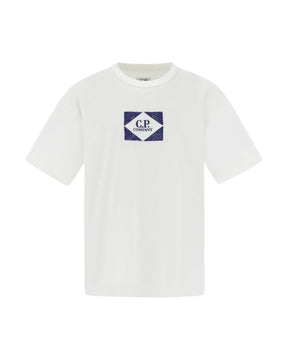 T-Shirt Uomo Logo Patch Bianco