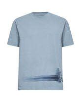 CP Company Men's T-Shirt In Jersey 24-1 Silver Blue Clear Blue