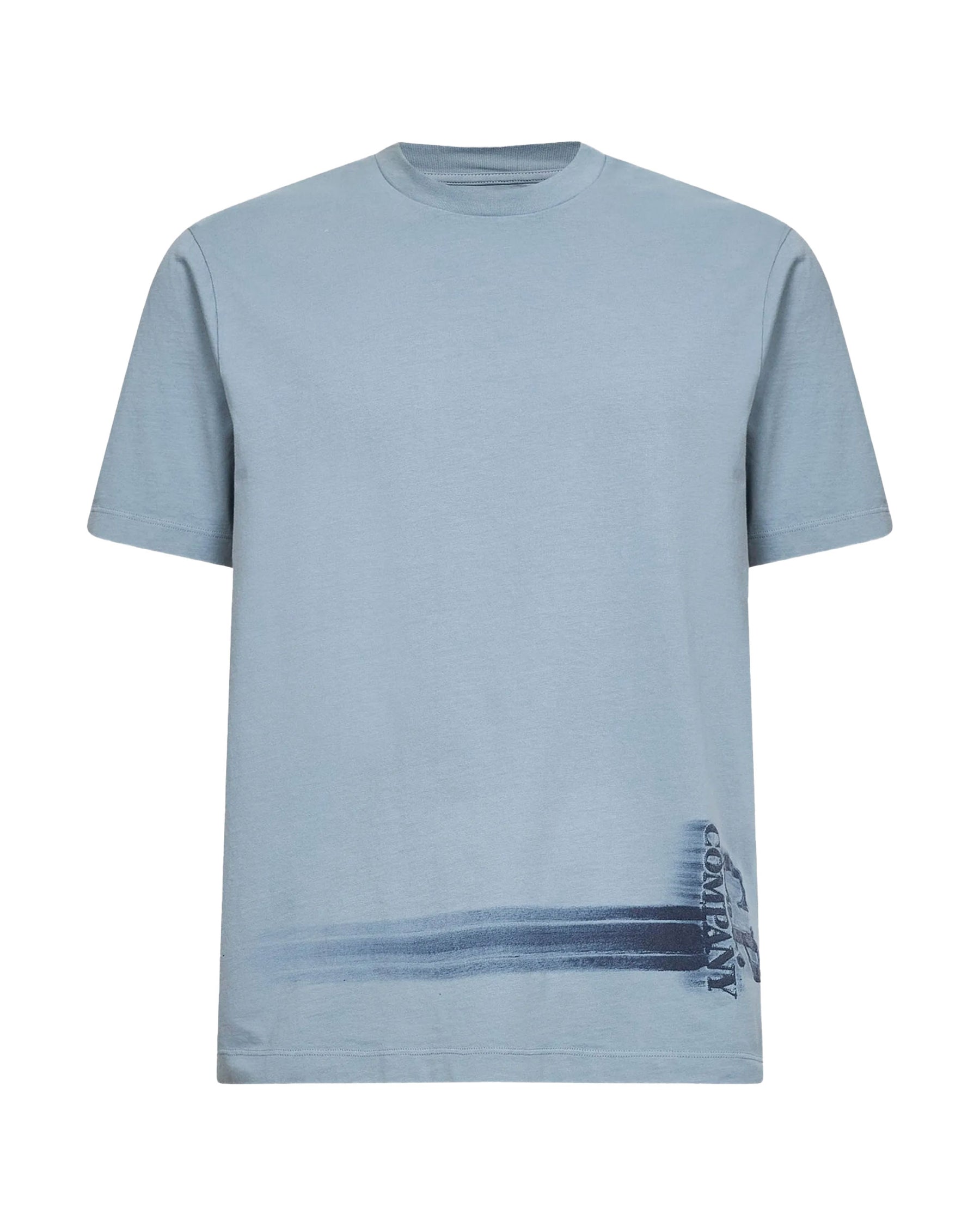 CP Company Men's T-Shirt In Jersey 24-1 Silver Blue Clear Blue