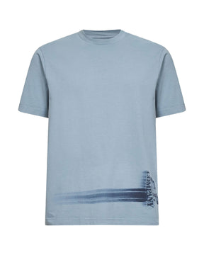 CP Company Men's T-Shirt In Jersey 24-1 Silver Blue Clear Blue