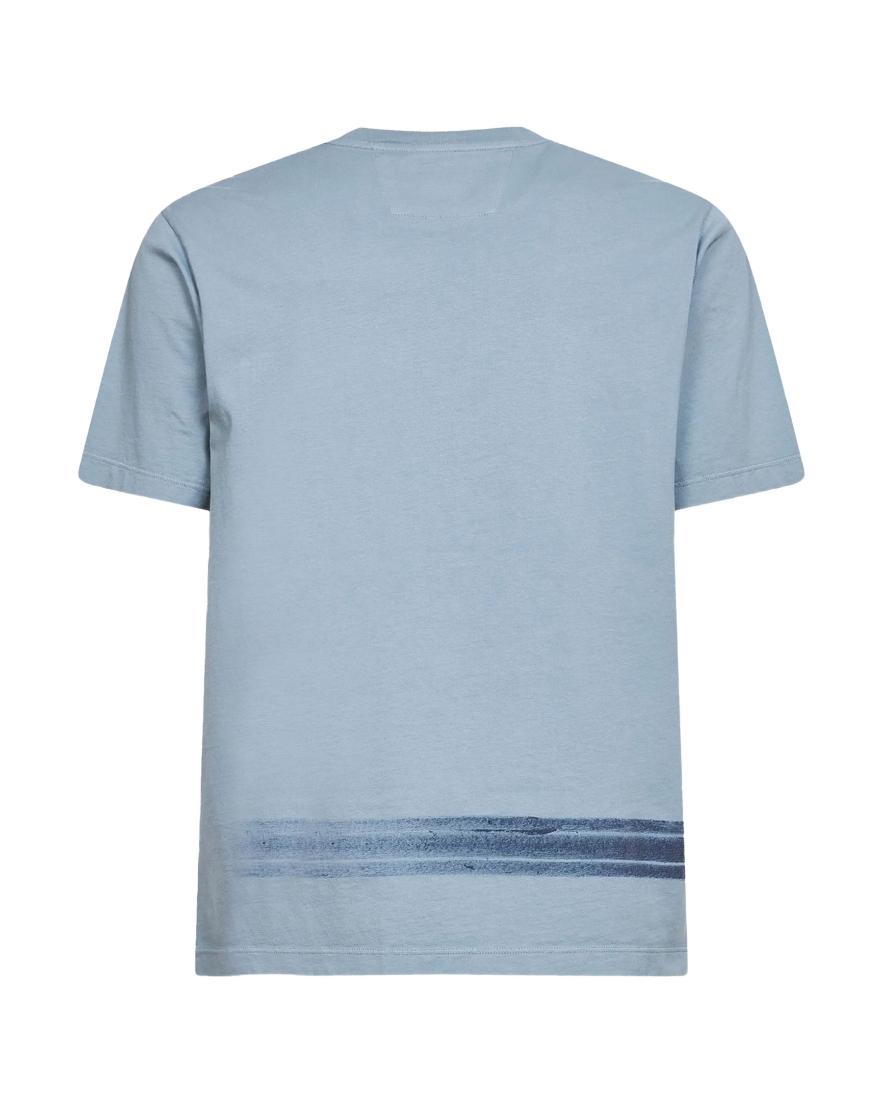 CP Company Men's T-Shirt In Jersey 24-1 Silver Blue Clear Blue