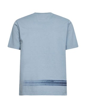 CP Company Men's T-Shirt In Jersey 24-1 Silver Blue Clear Blue