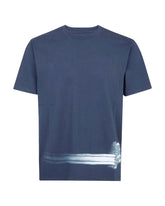 T-Shirt Uomo CP Company In Jersey 24-1 Silver Blue Celeste