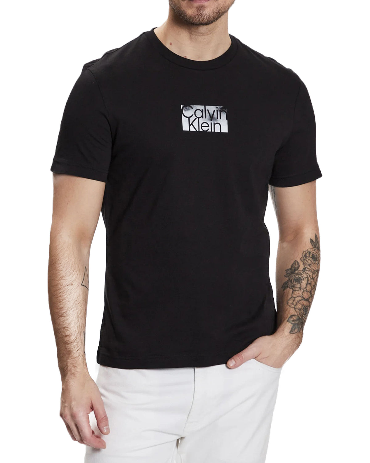 T-Shirt Uomo Calvin Klein Cloud Logo Nero