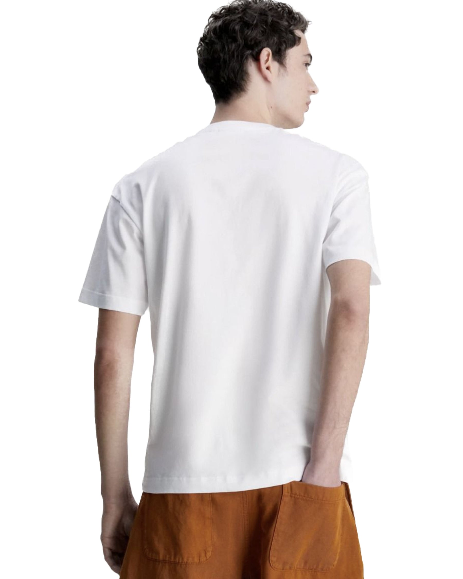 T-Shirt Uomo Calvin Klein Photo Side Print Bianco