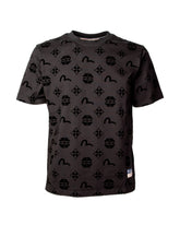 T-Shirt Uomo Evisu Flocking Kamon Aop Nero