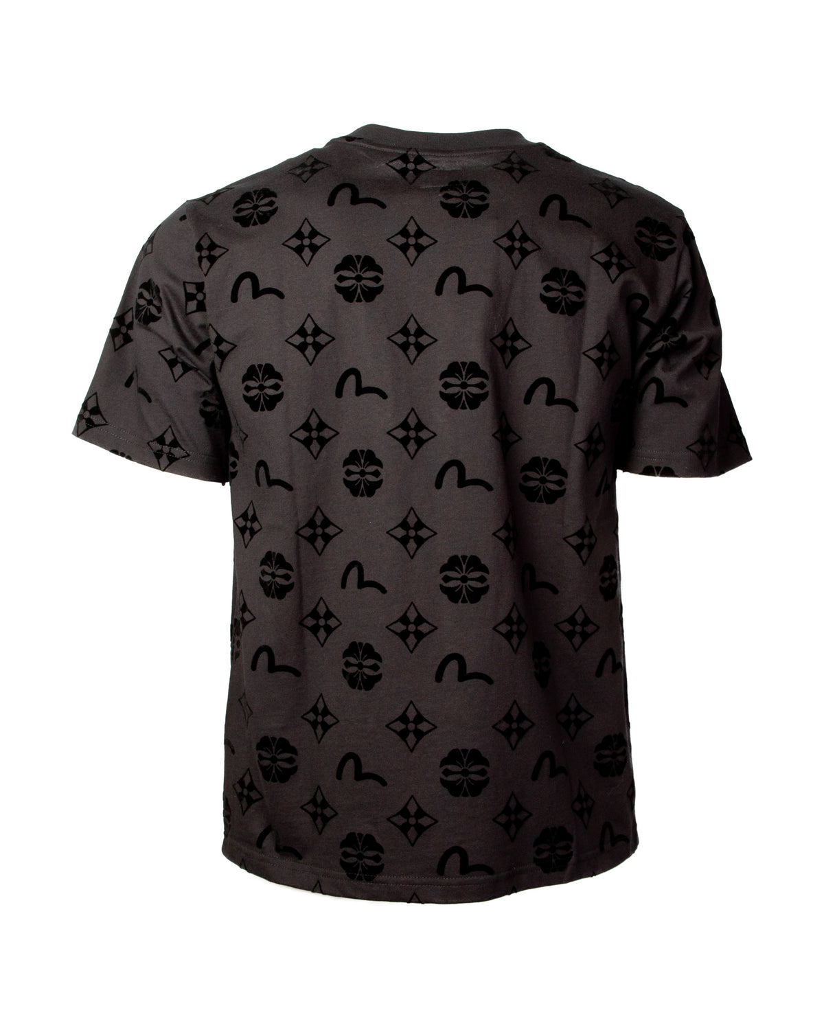 T-Shirt Uomo Evisu Flocking Kamon Aop Nero