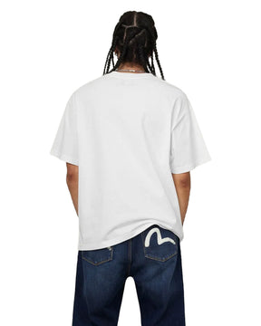 T-Shirt Uomo Evisu Seagull Embroidery Bianca