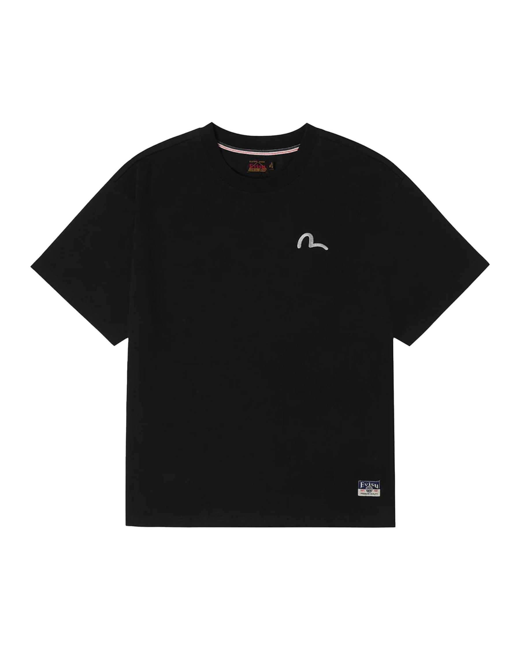 T-Shirt Uomo Evisu Seagull Embroidery Nera