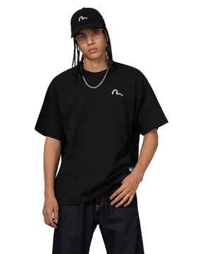T-Shirt Uomo Evisu Seagull Embroidery Nera