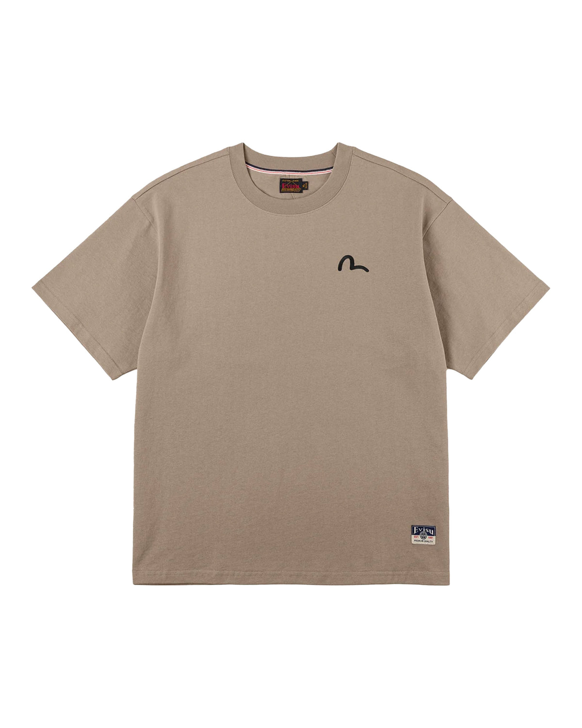 T-Shirt Uomo Evisu Seagull Embroidery Taupe Beige
