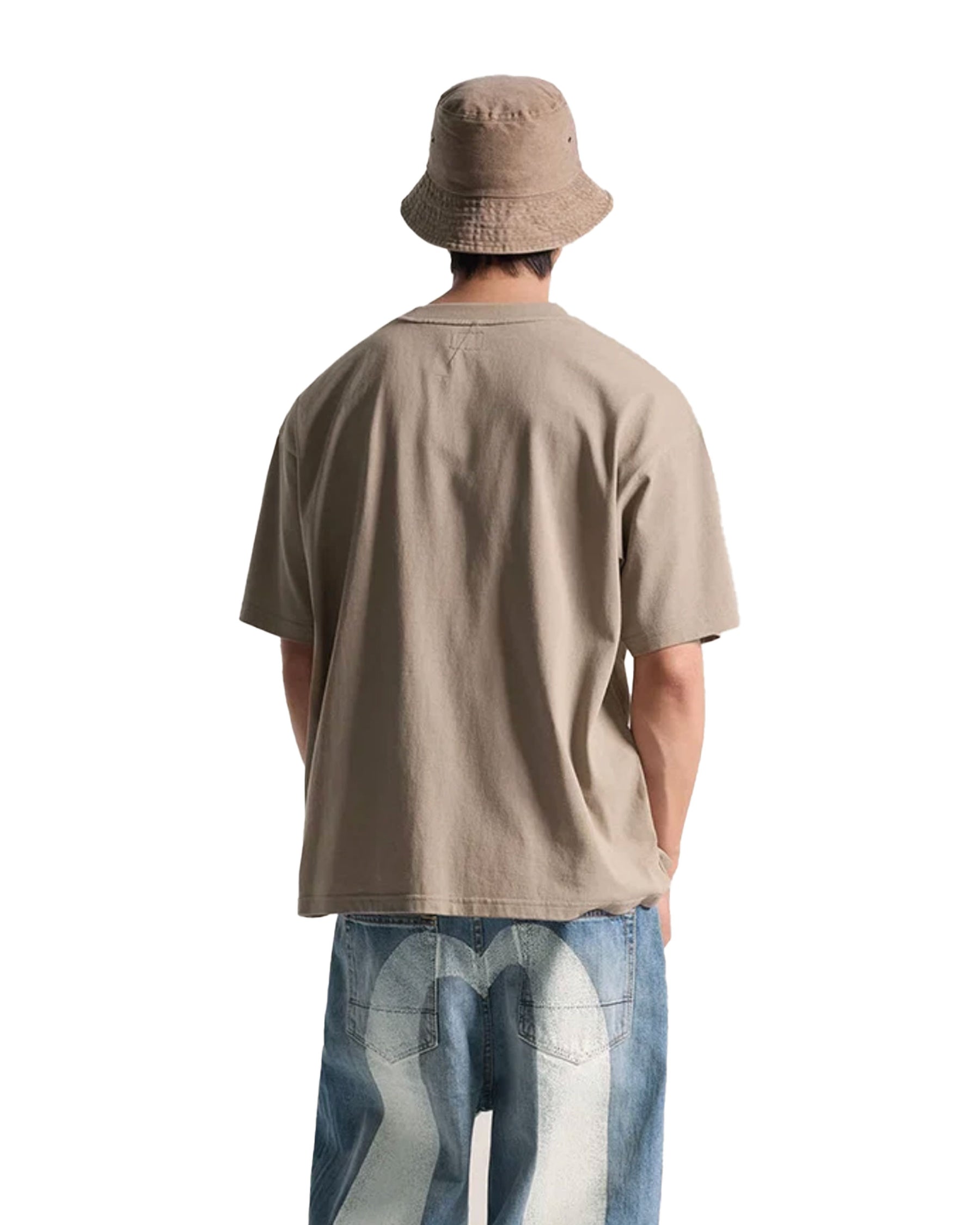 T-Shirt Uomo Evisu Seagull Embroidery Taupe Beige