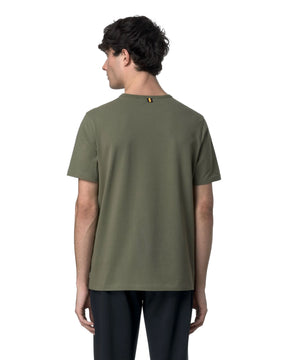 T-Shirt Uomo K-Way Adame Light Stretch Jersey Verde Militare