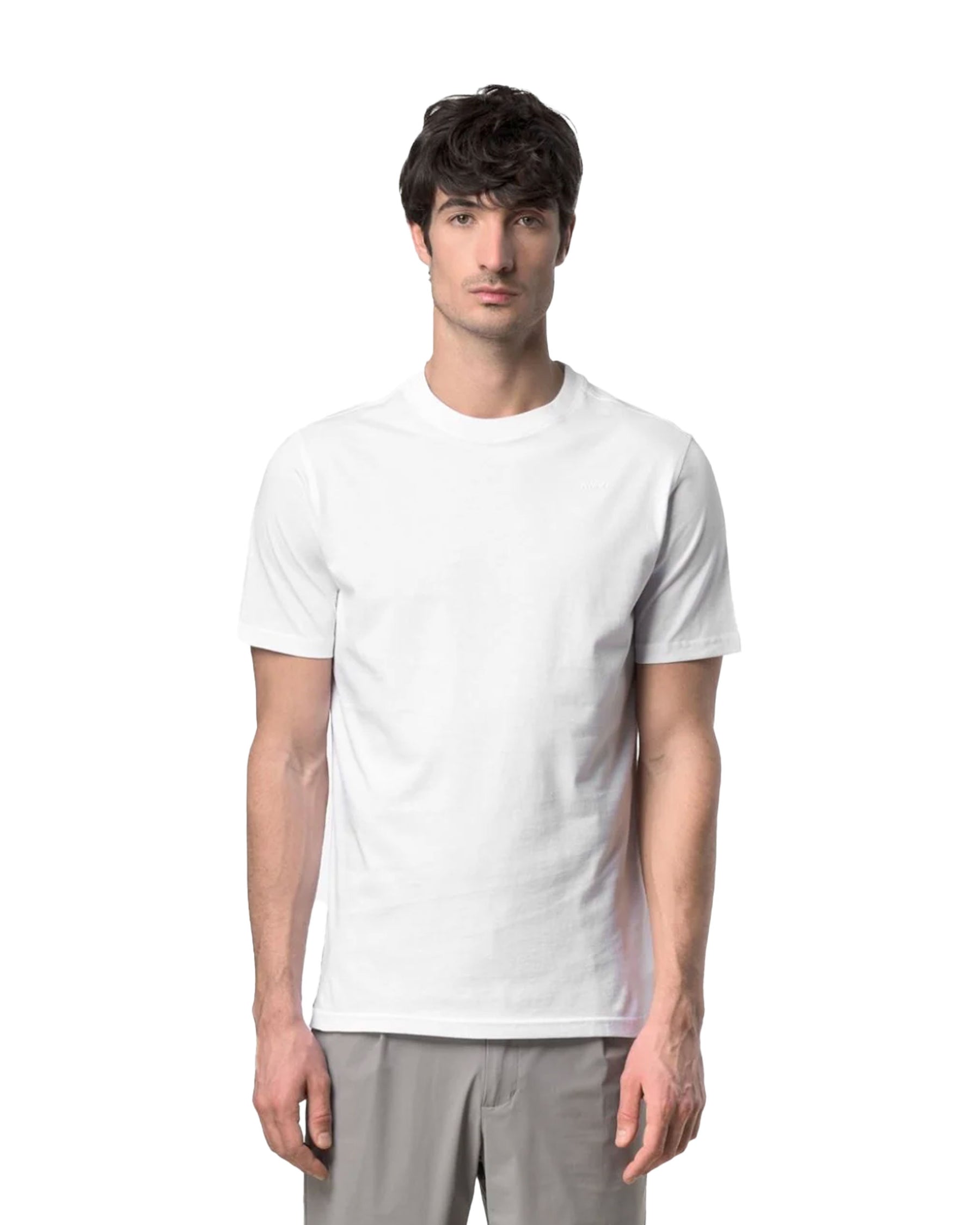 T-Shirt Uomo K-Way Odom Jersey Micro Lettering Bianco