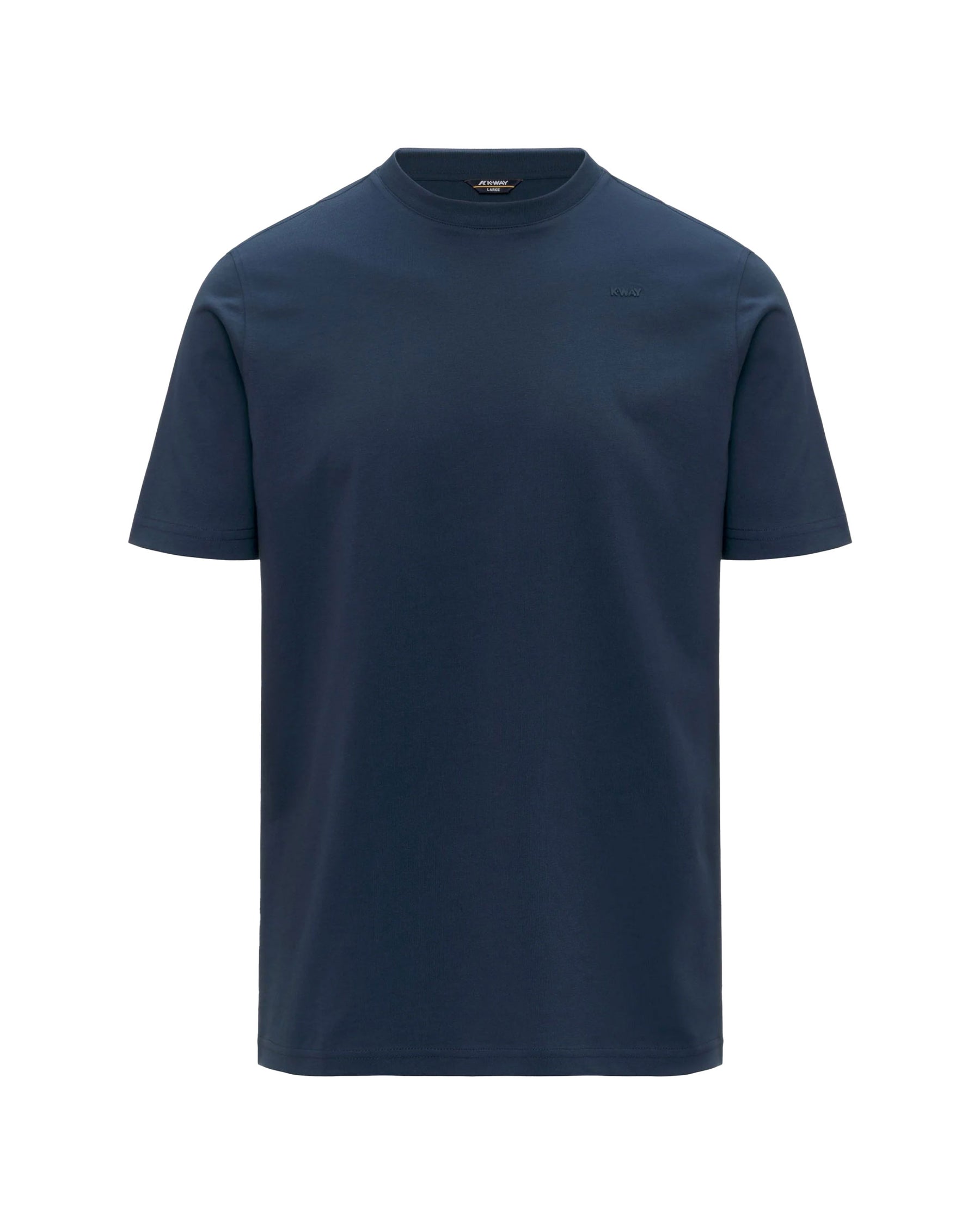 T-Shirt Uomo K-Way Odom Jersey Micro Lettering Blu Chiaro