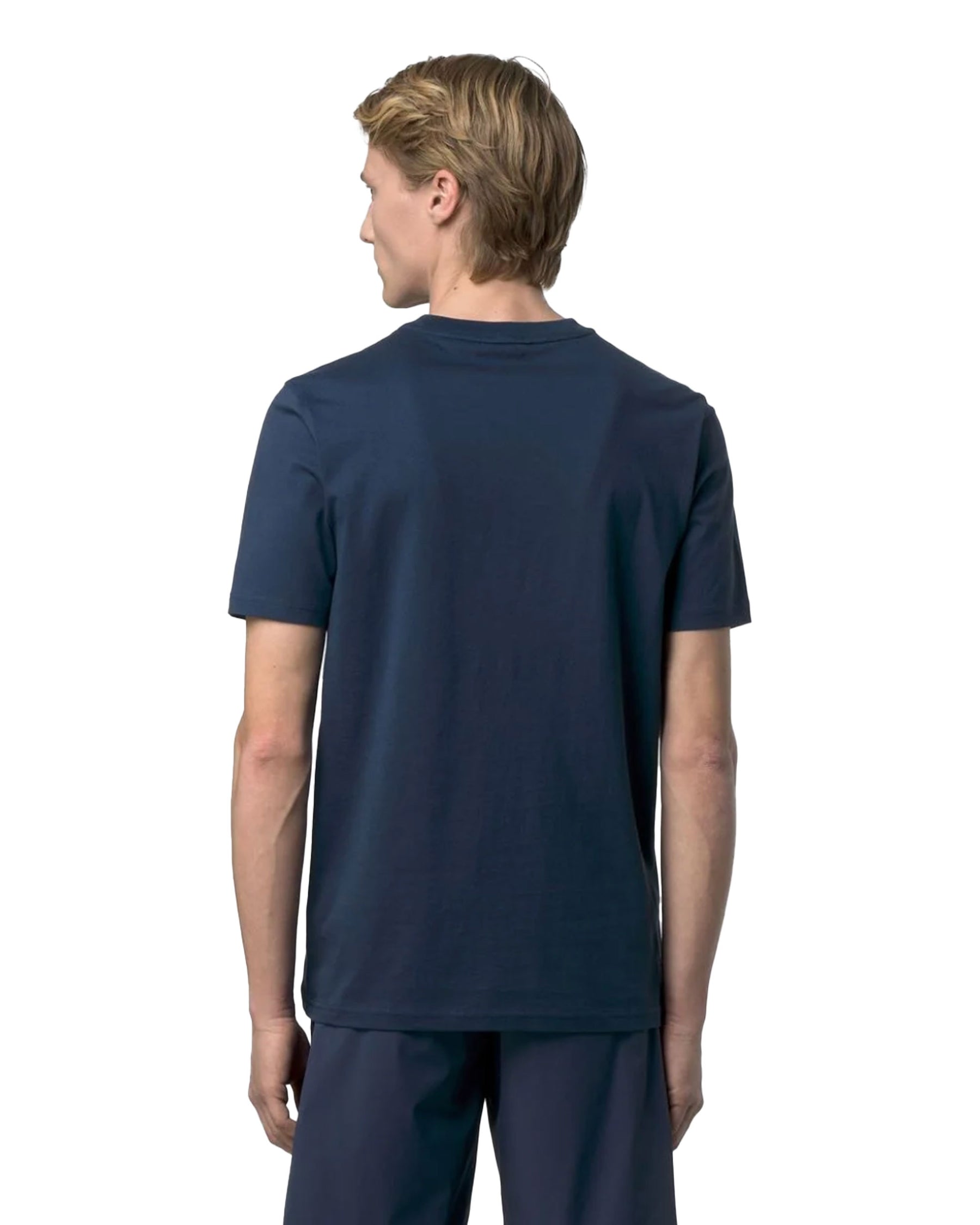 T-Shirt Uomo K-Way Odom Jersey Micro Lettering Blu Chiaro