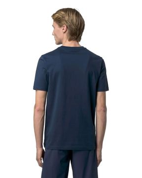T-Shirt Uomo K-Way Odom Jersey Micro Lettering Blu Chiaro