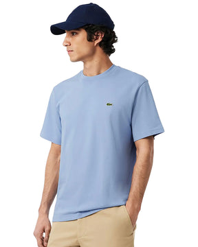 T-Shirt Uomo Lacoste Basic Logo Celeste
