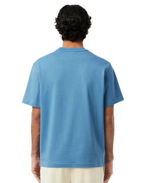 T-Shirt Uomo Lacoste Basic Logo Celeste