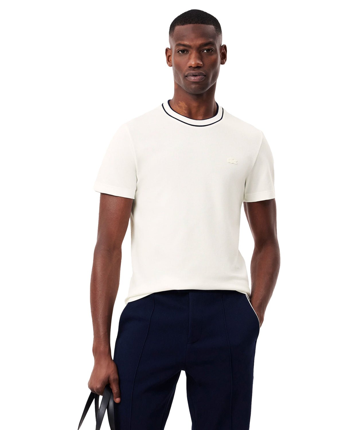 T-Shirt Uomo Lacoste Elasticizzata Bianca
