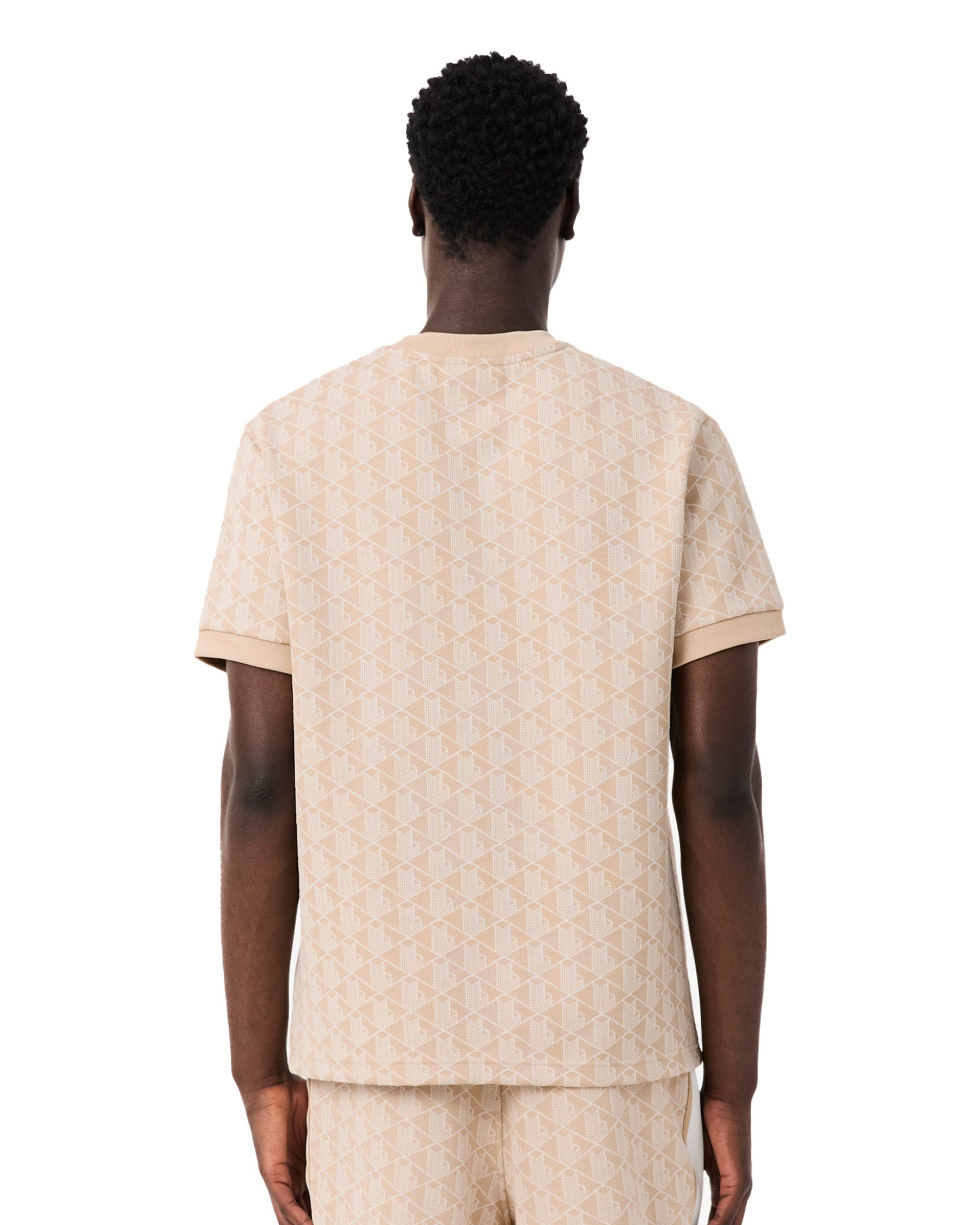 Beige Monogram Jacquard Men's T-Shirt