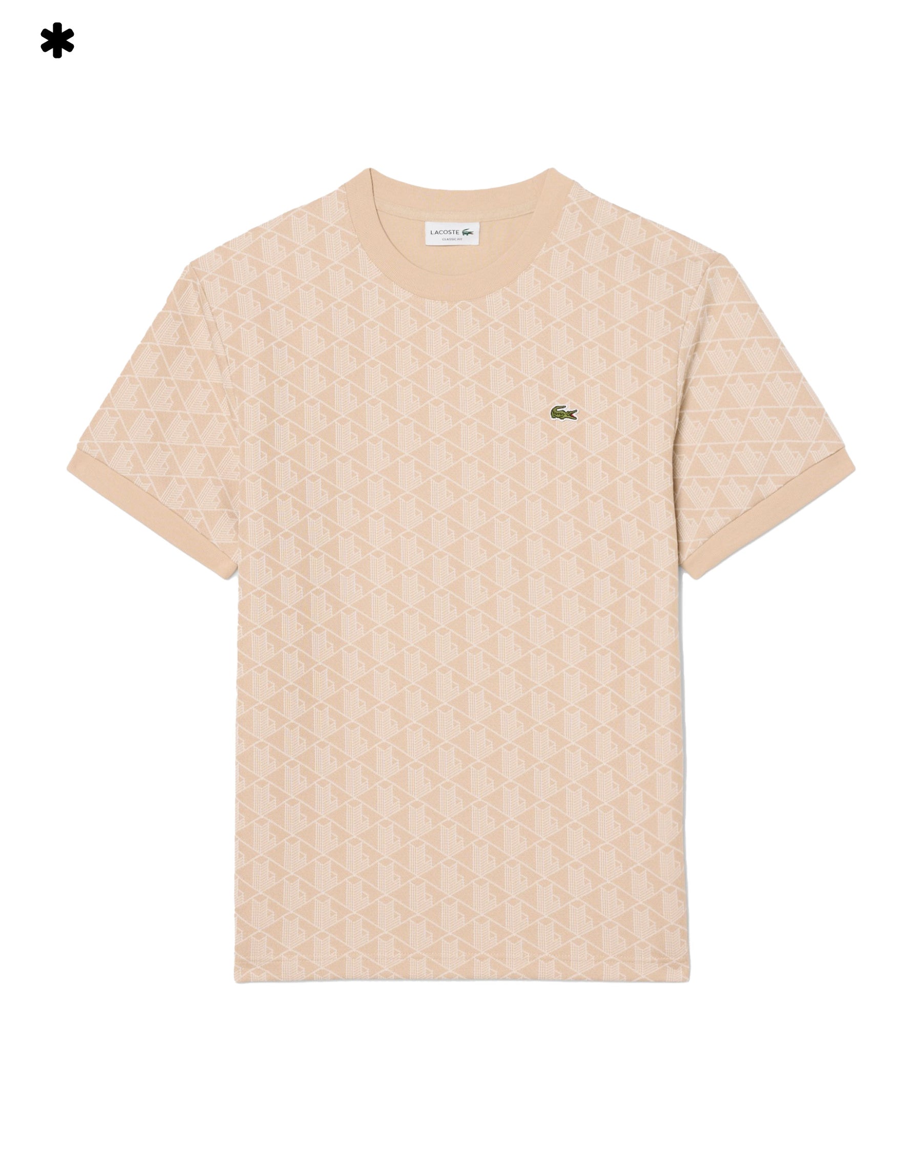 Beige Monogram Jacquard Men's T-Shirt