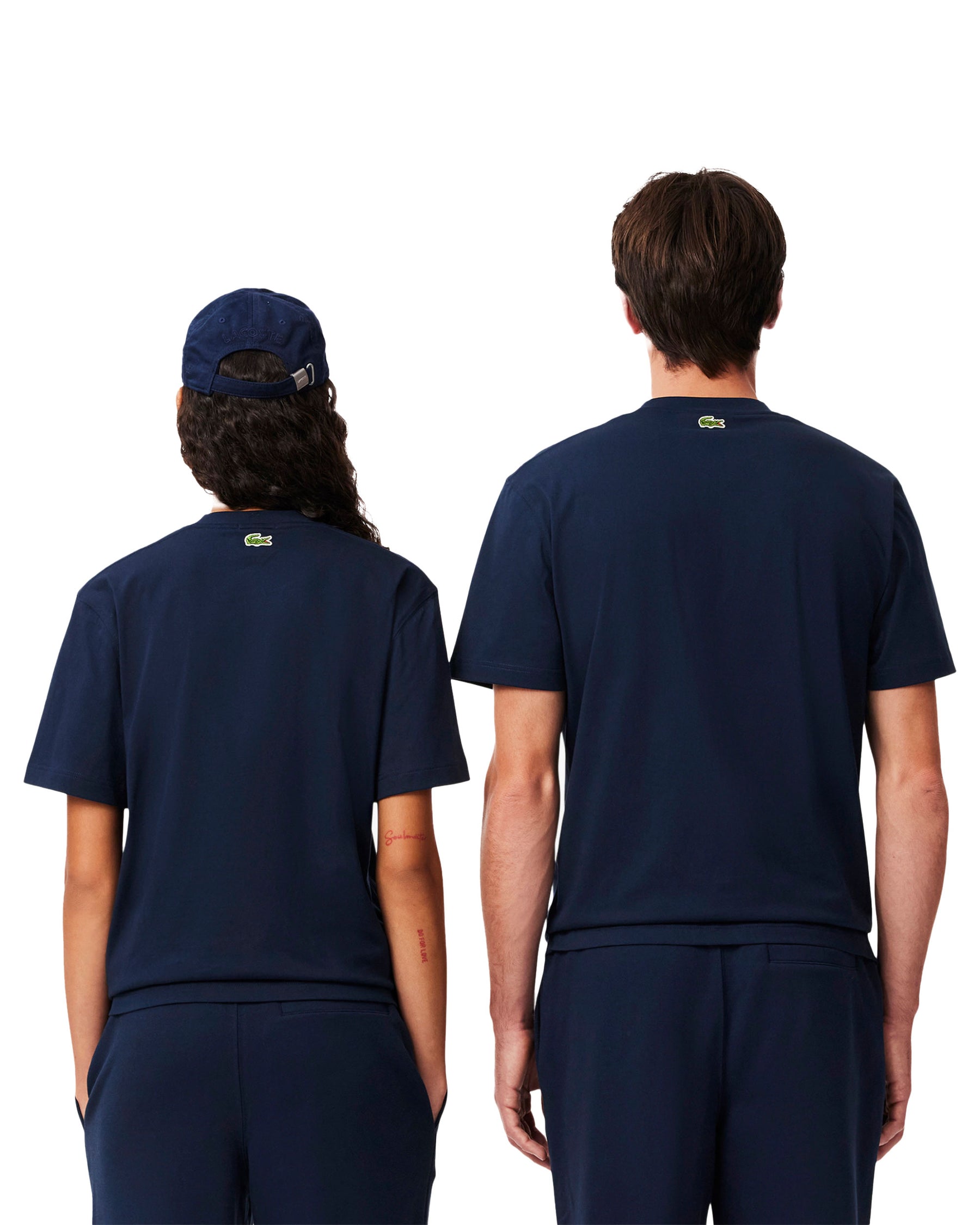 T-Shirt Lacoste Logo Centrale Blu