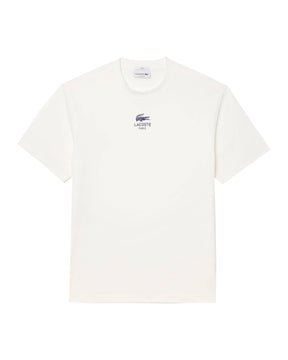 T-Shirt Lacoste Logo Centrale Bianco