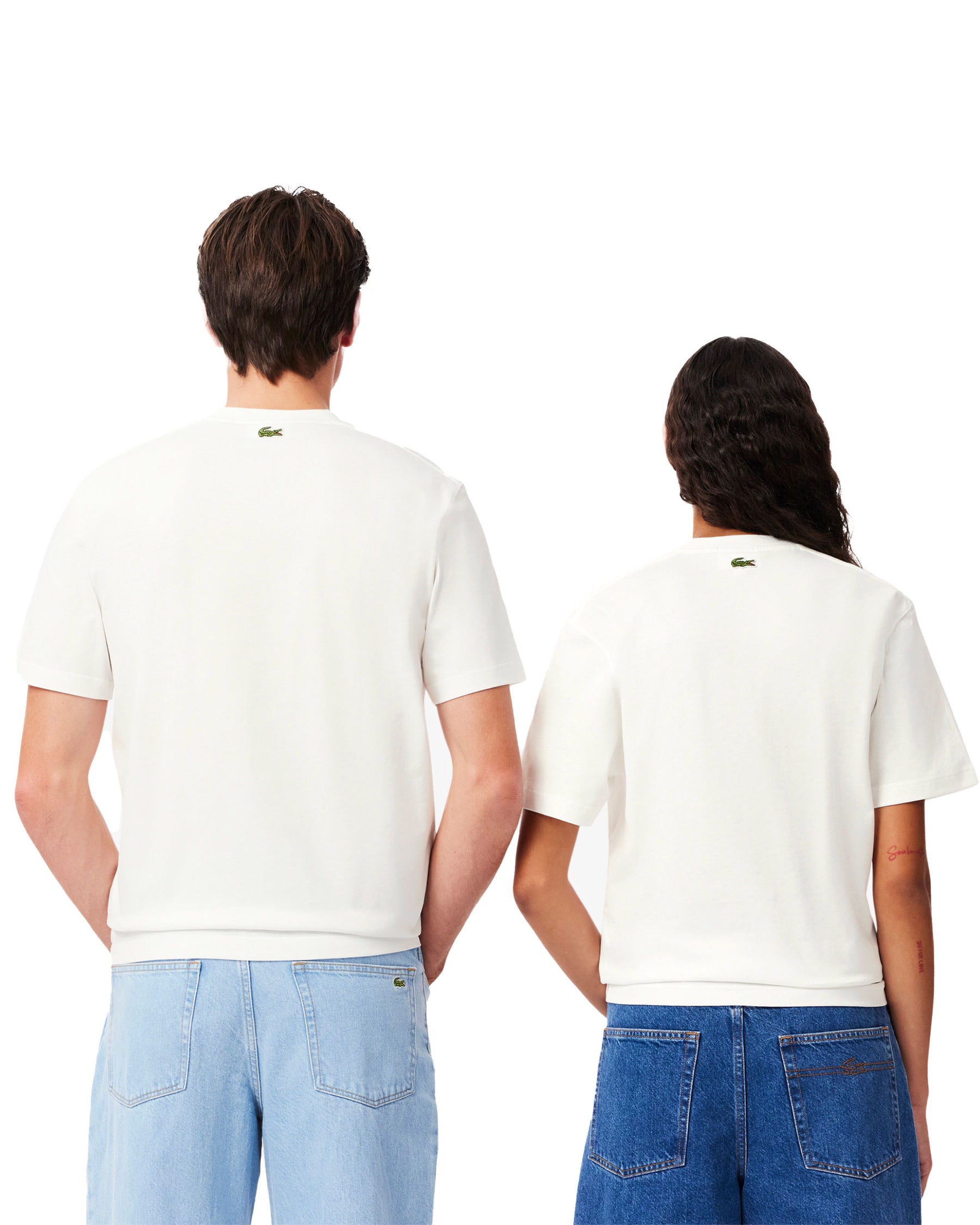 T-Shirt Lacoste Logo Centrale Bianco