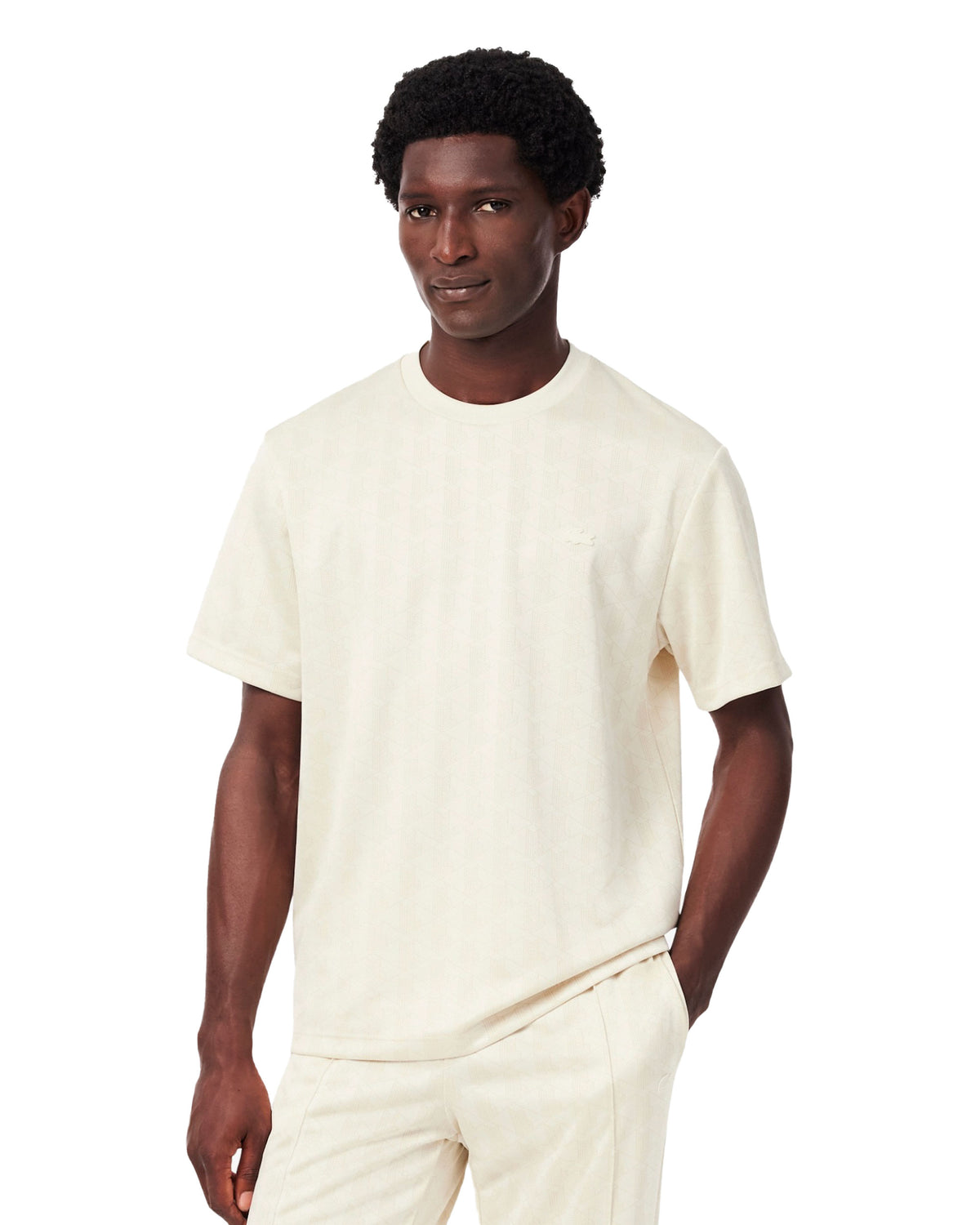 Men's Lacoste Monogram Beige T-Shirt