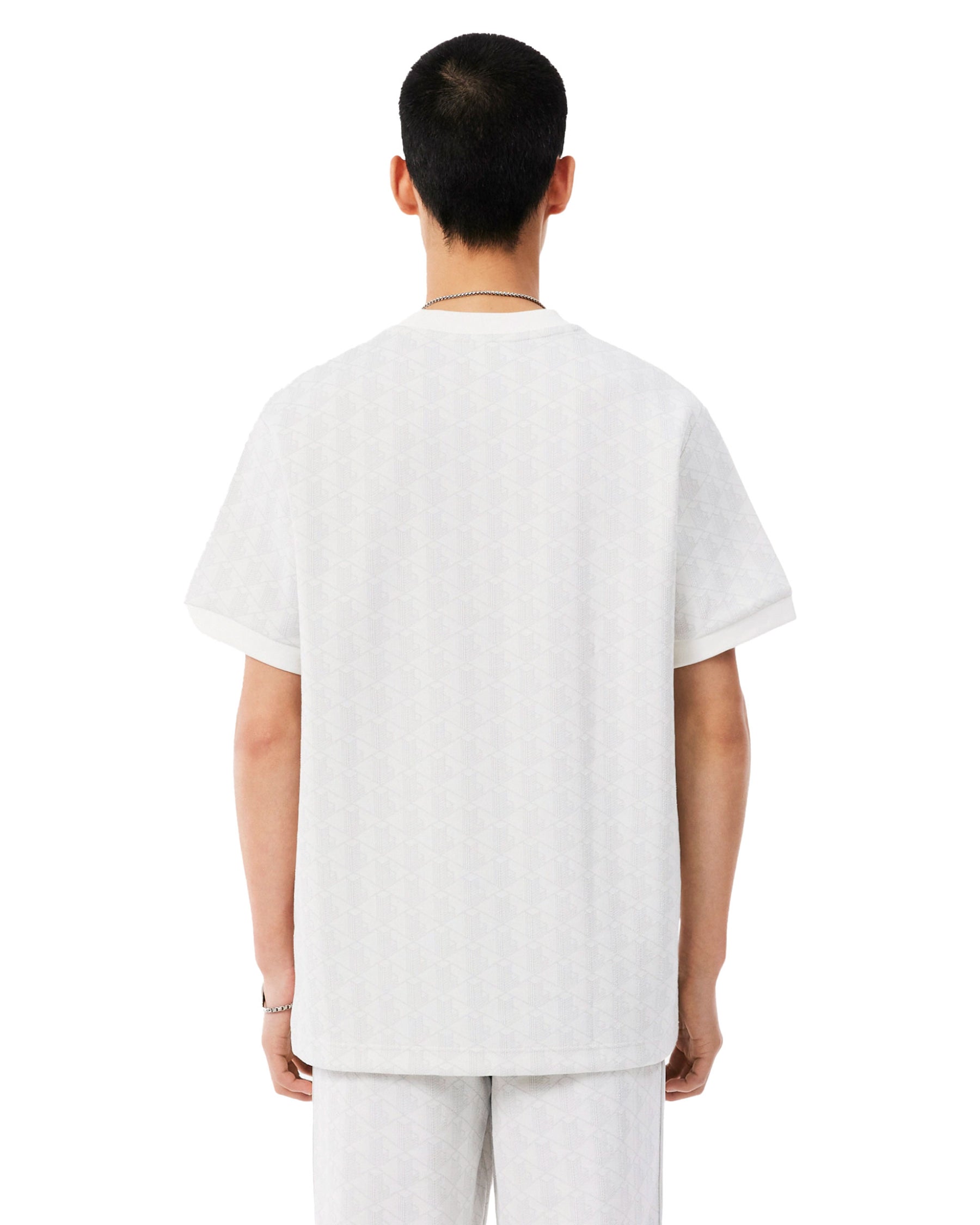 T-Shirt Uomo Lacoste Monogramma Grigio Chiaro